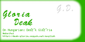 gloria deak business card